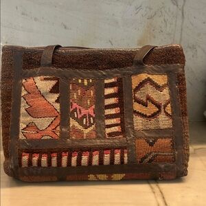 Joan & David Elegant Black and Blue Handbag